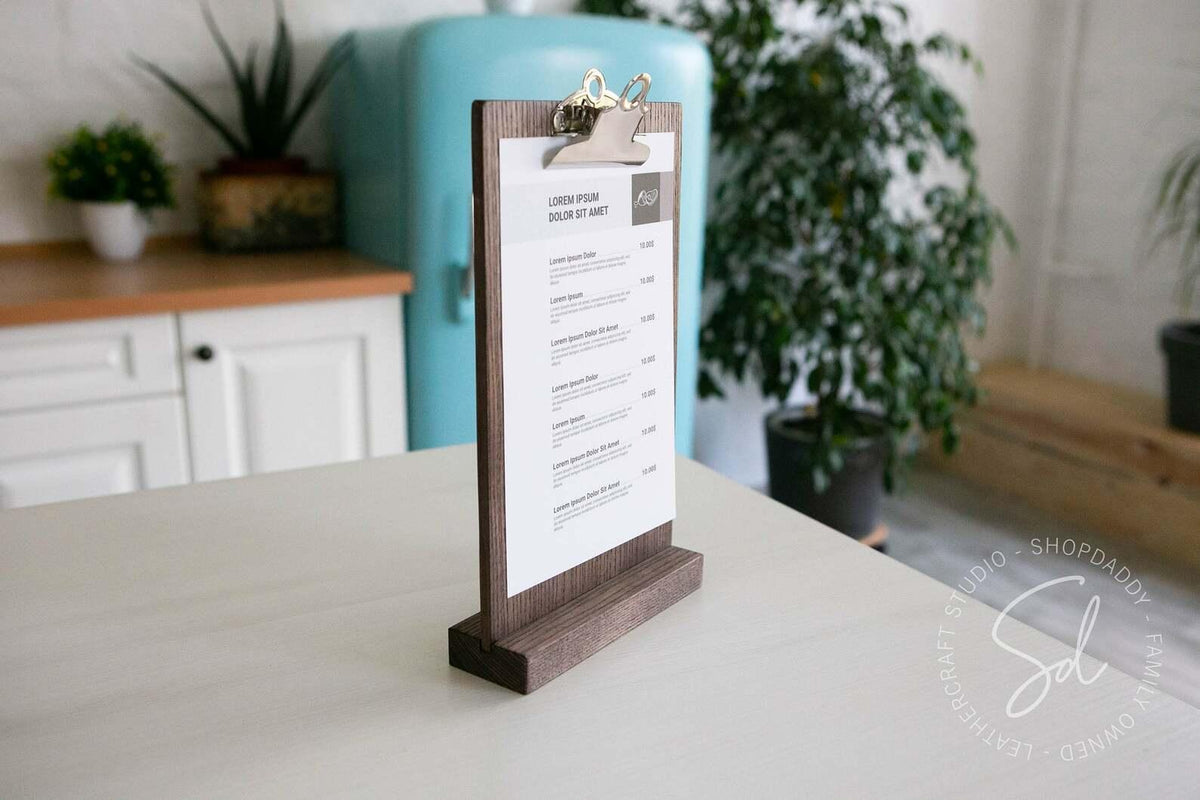 cafe Straight Wooden Table Stand with Clip
