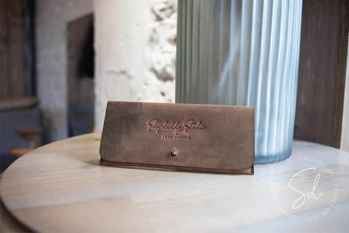 cafe leather check holder for guests 