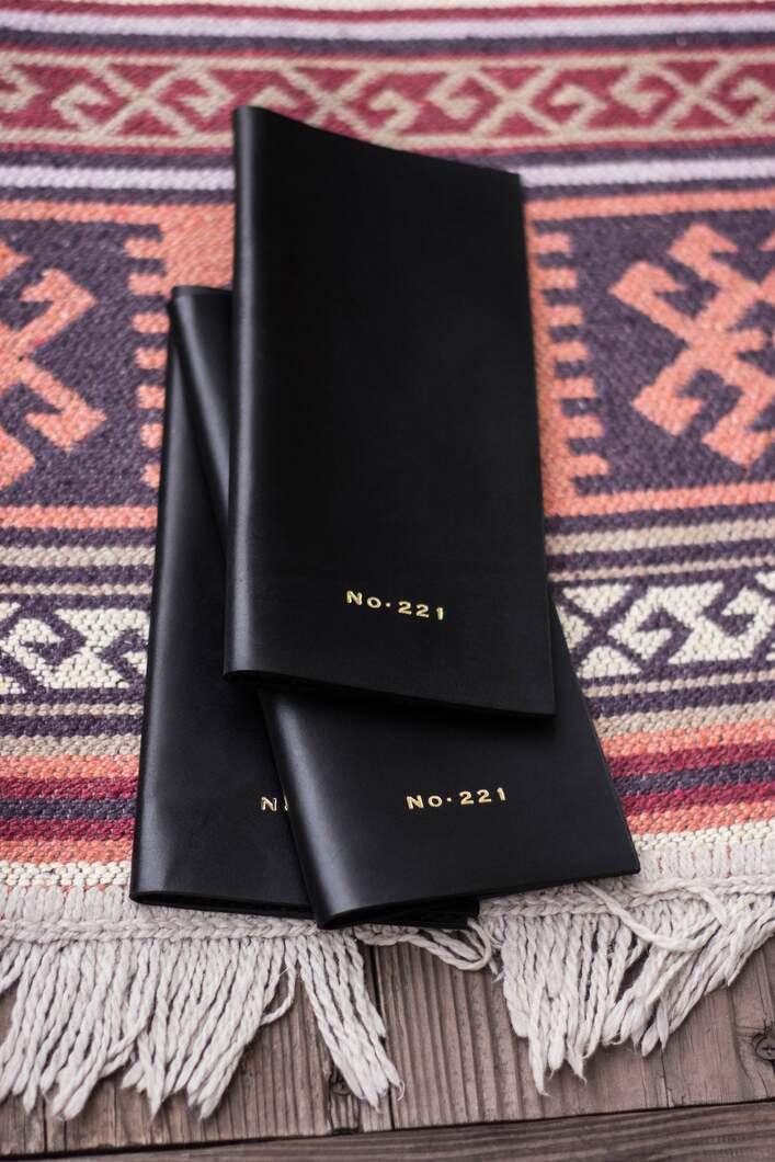 Black Leather Check Holder without Pen Loop 