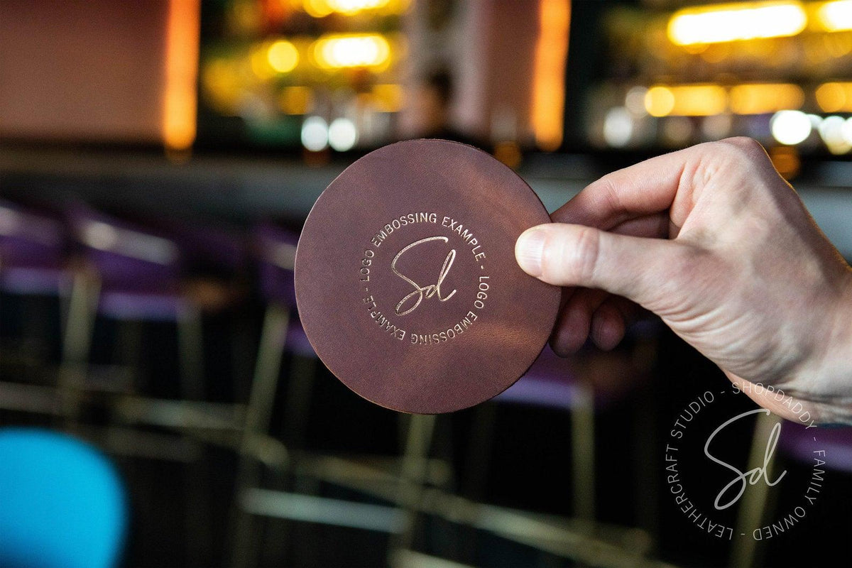 Set of Drink Coasters with Cork with logo