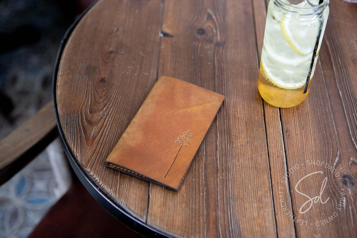 restaurant Leather Check Holder with Pen Loop