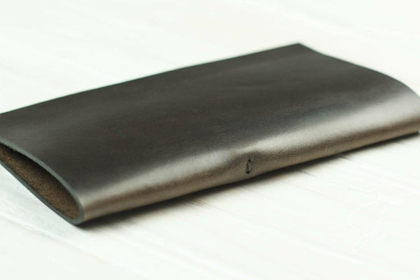 cafe Chocolate Leather Check Presenter with Pen Loop