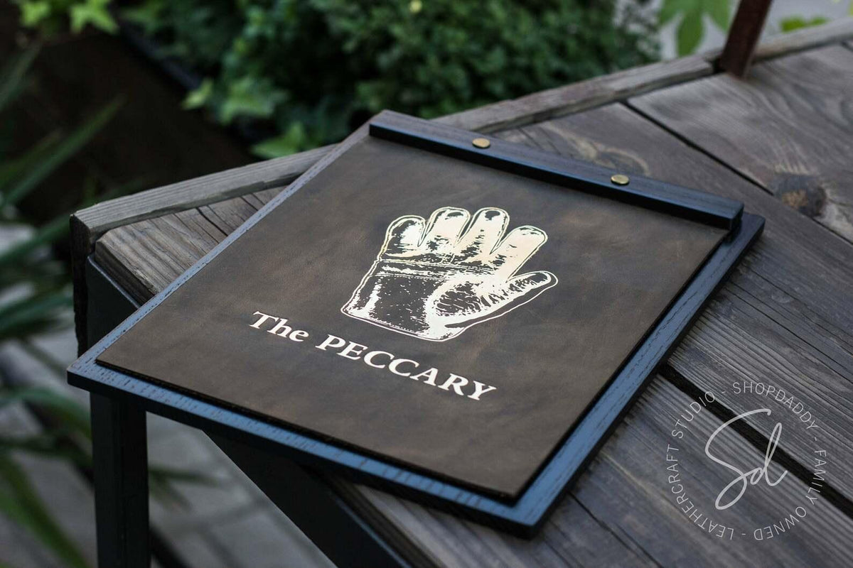restaurant Black Menu Board with Leather Cover