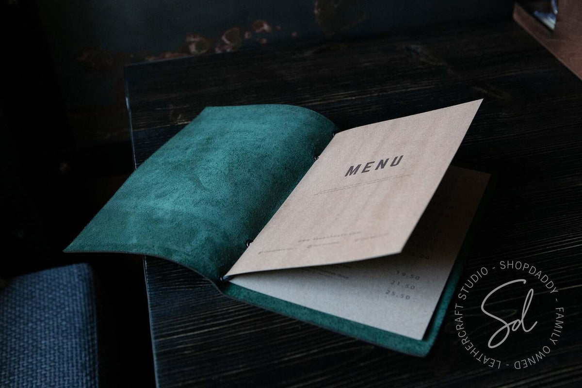 Leather Menu Book with Leather Lace