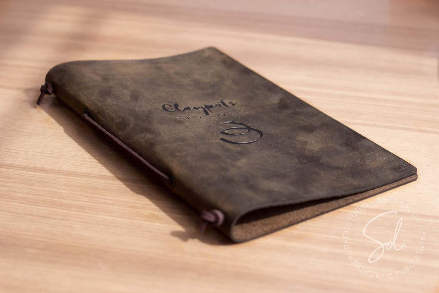 leather menu cover for cafe A4 shopdaddy studio