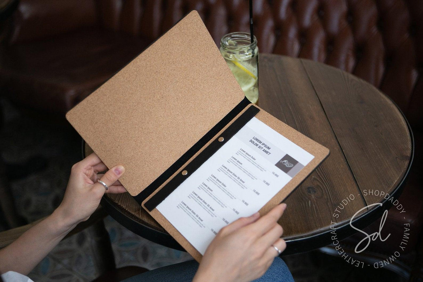 restaurant thick leather menu cover shopdaddy studio