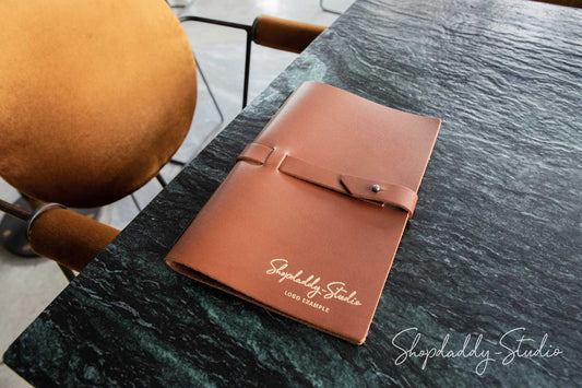 Brown Thick Leather Menu Cover with Leather Belt