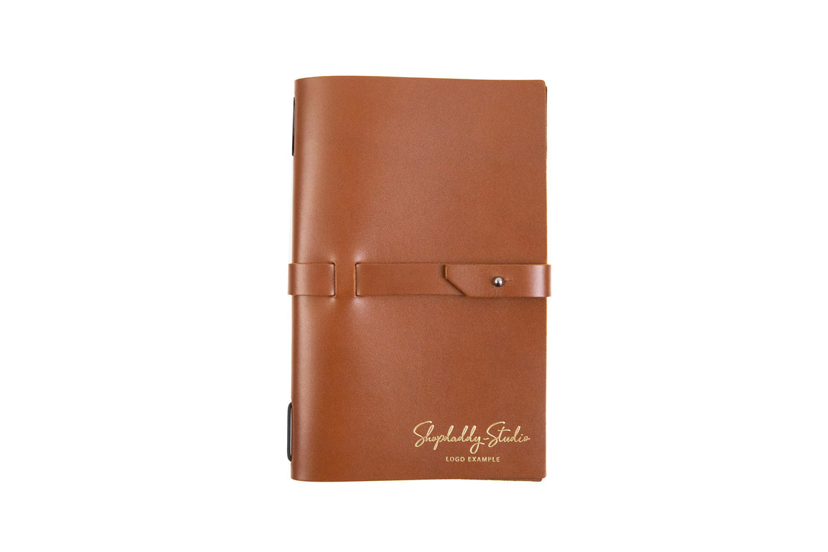 Brown Thick Leather Restaurant Menu Cover with Leather Belt