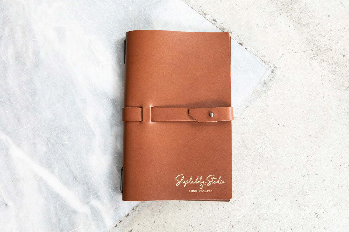 Brown Thick Leather Menu Cover with Logo Debossing Option