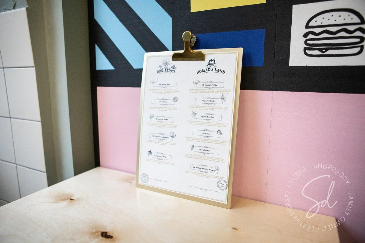 Brass Menu Holder with Clip