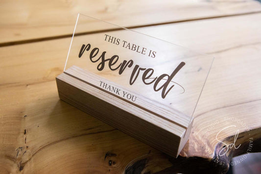 Wedding Table Reserved Sign