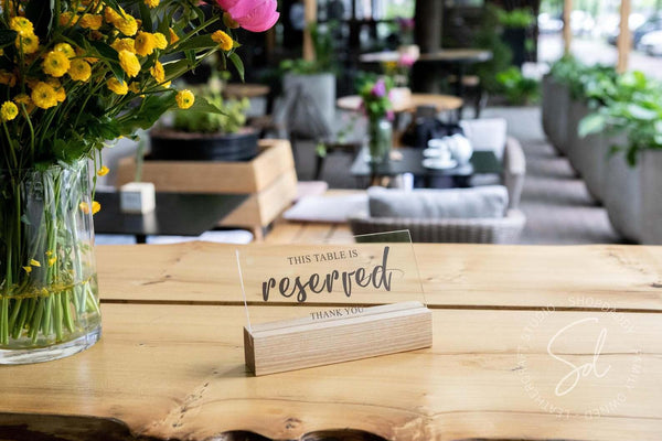 Wedding Table Top Reserved Sign