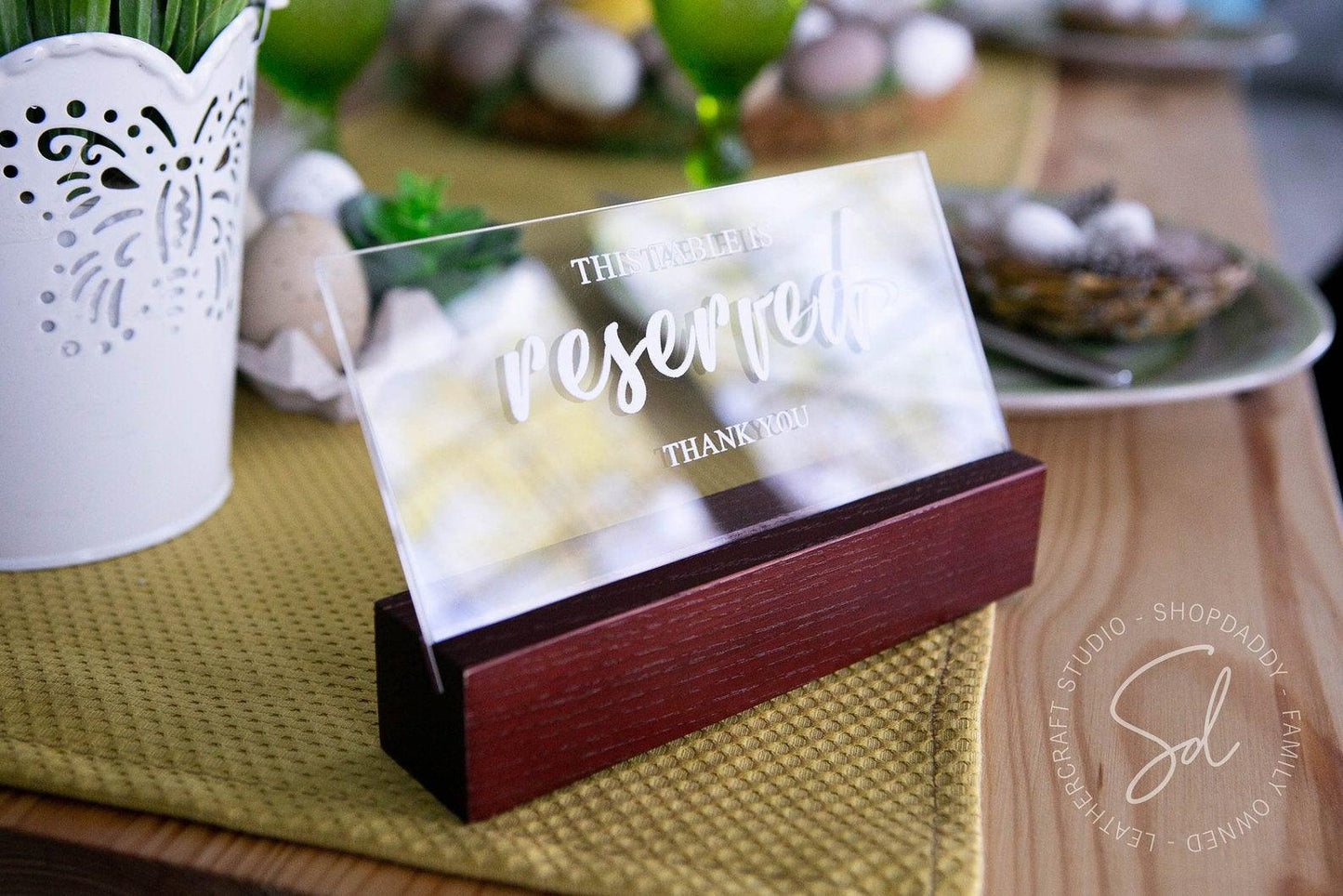 Ashwood Wooden / Acrylic Reserved Sign for wedding