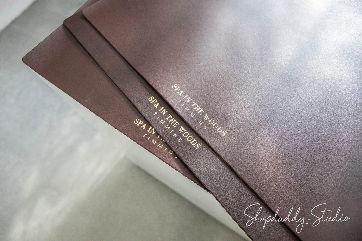 Dark Brown Thick Leather Table Mat