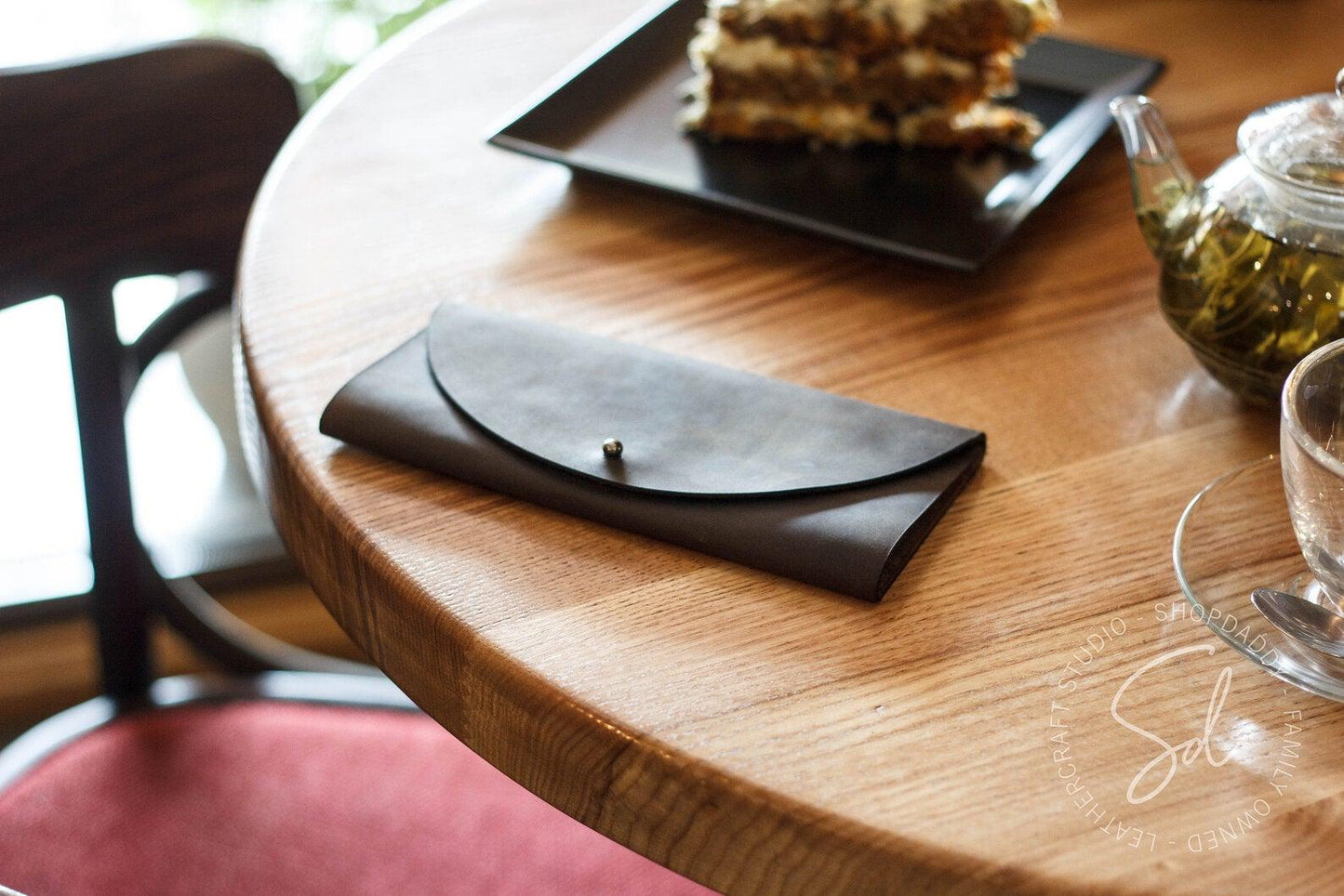 Chocolate Check Holder with Button Stud