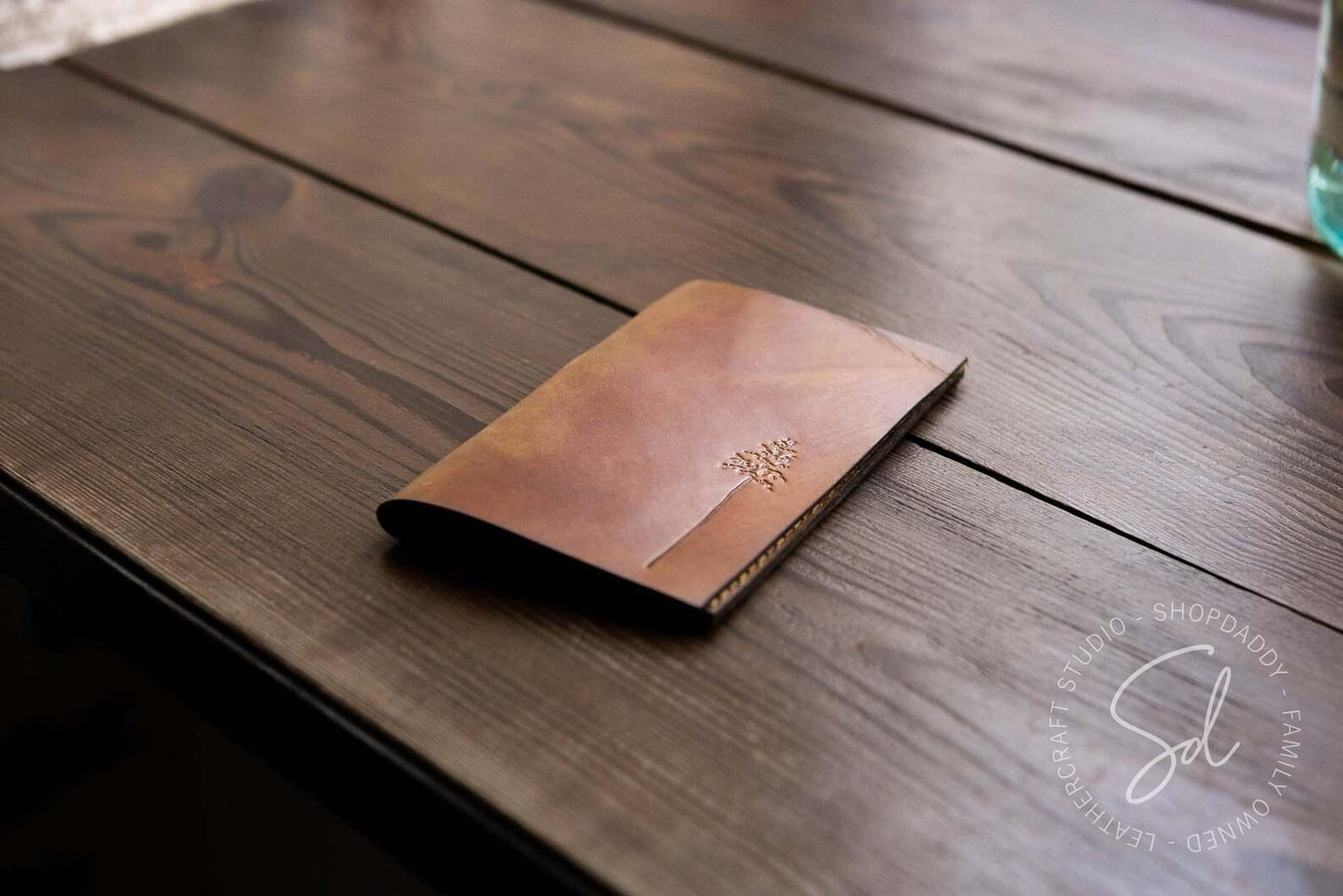cafe Leather Check Holder with Pen Loop