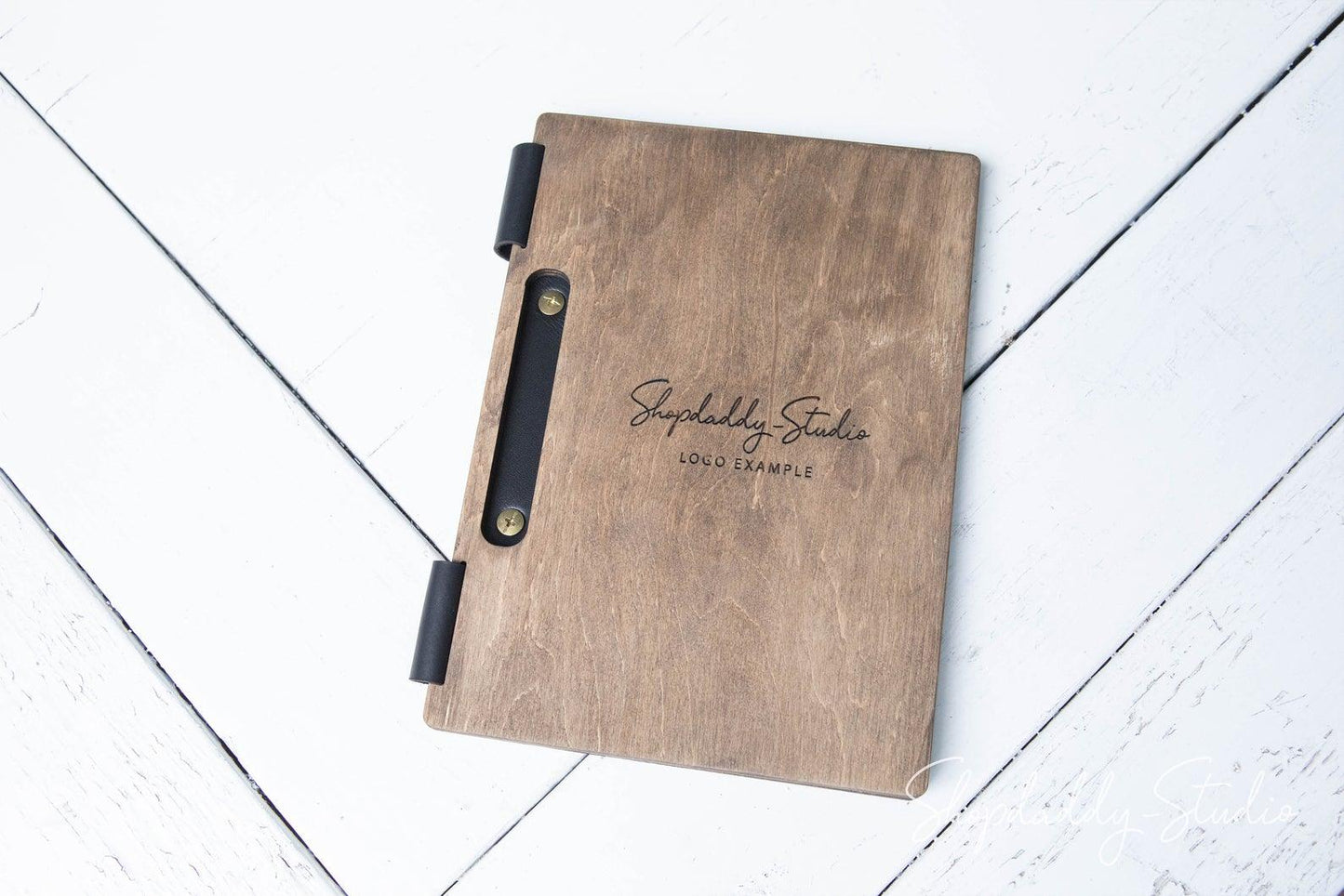 Walnut Wooden Menu Holder with Slot