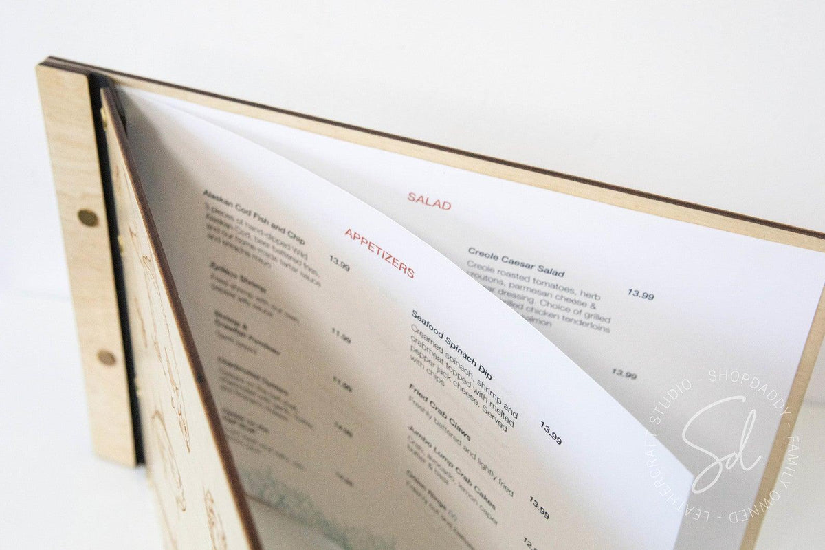 Stylish Matt Lacquer Wooden Menu Holder