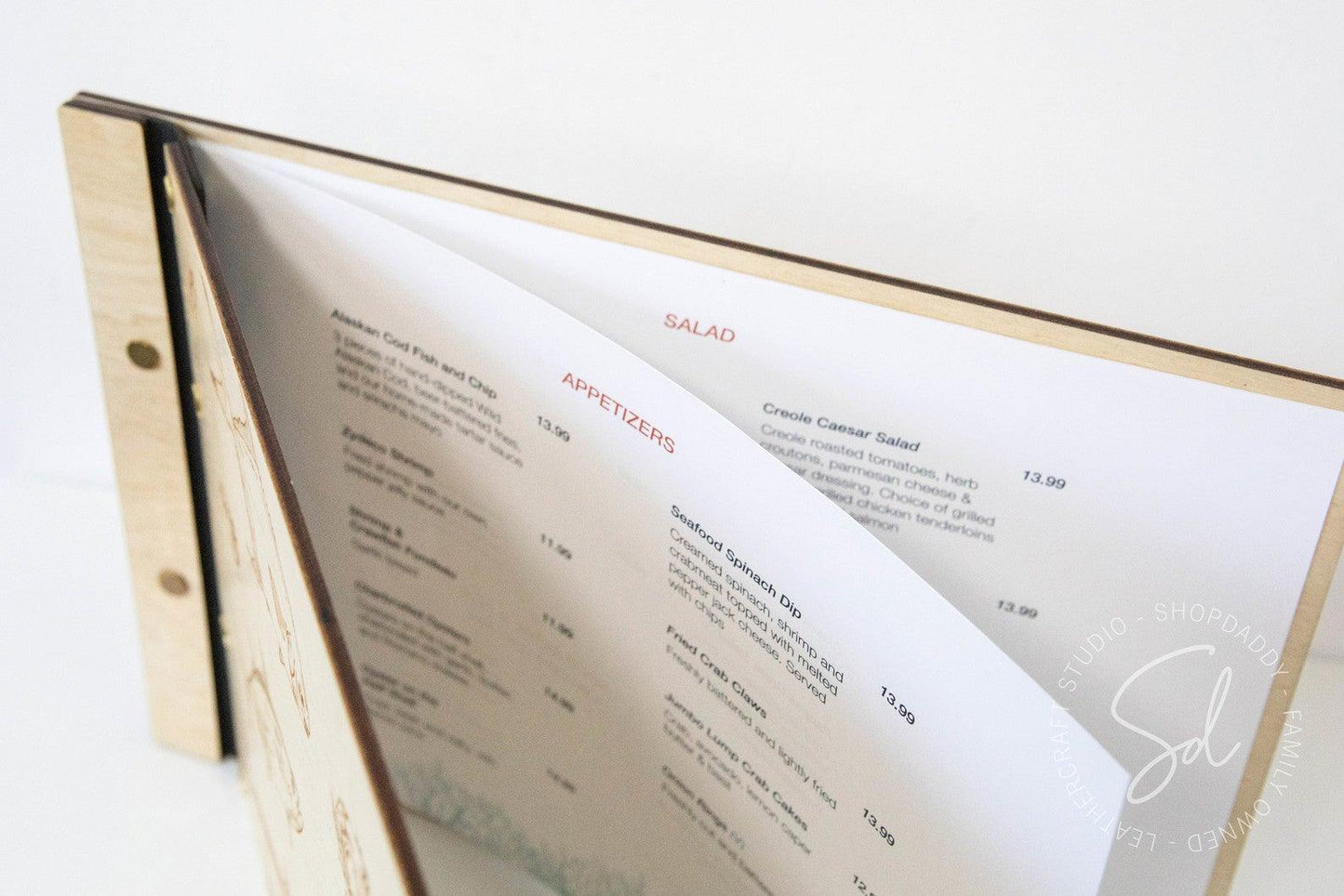 Stylish Matt Lacquer Wooden Menu Holder