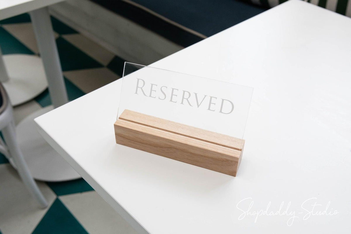 restaurant table reserved sign shopdaddy studio