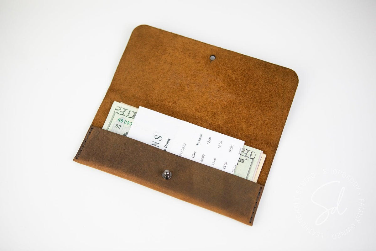Rusty Server Bill Holder with Pocket and Button Stud