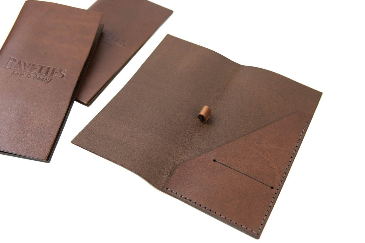 Italian Leather Bill Holder with Pen Loop