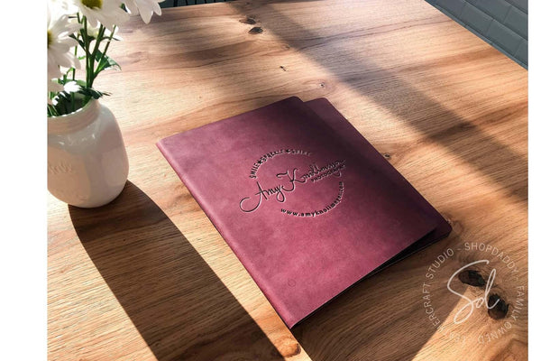 Brown Leather Menu Cover with Cork with logo