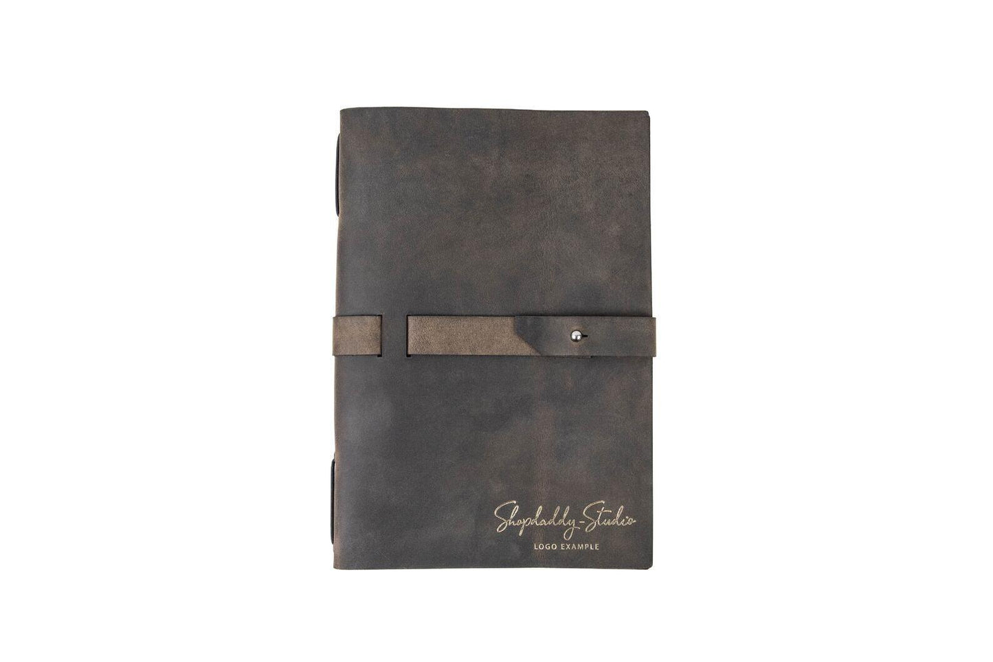 Olive Leather Menu Cover with Leather Belt A5 