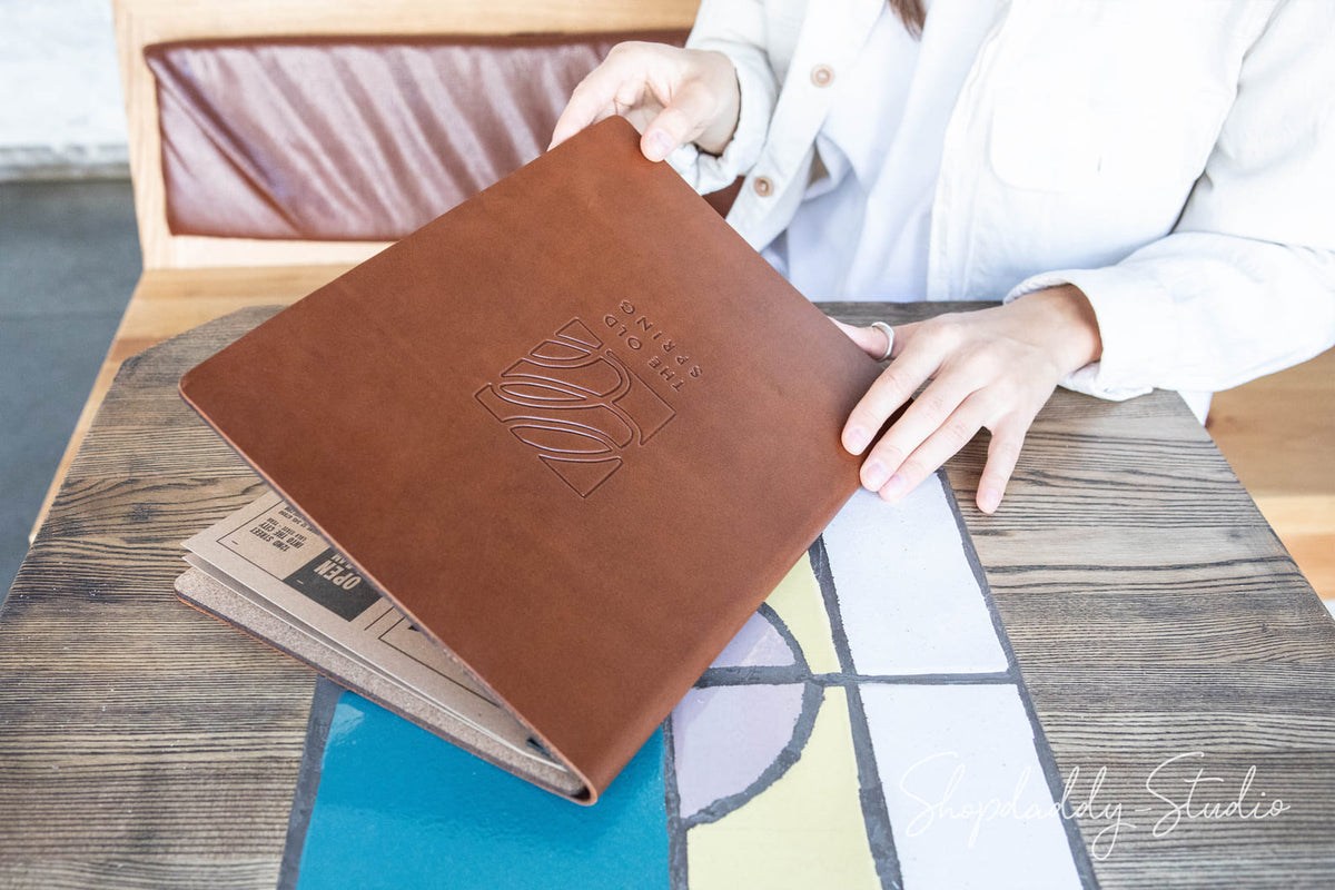 cafe leather menu cover 8.5x5.5 shopdaddy studio