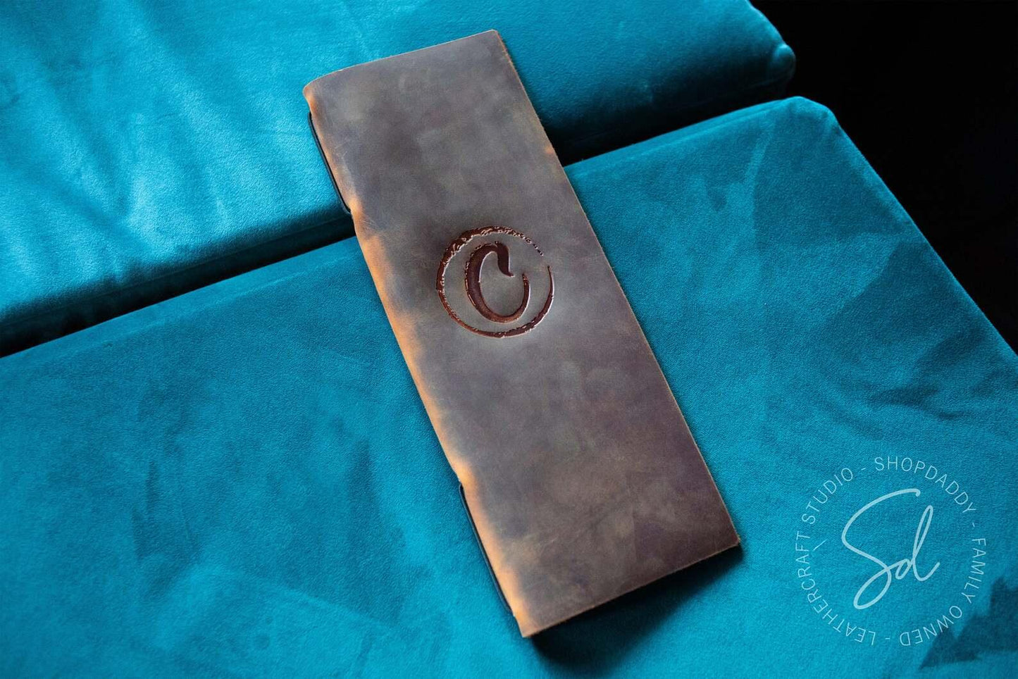 bistro Rusty Leather Menu Cover with Elastic Band