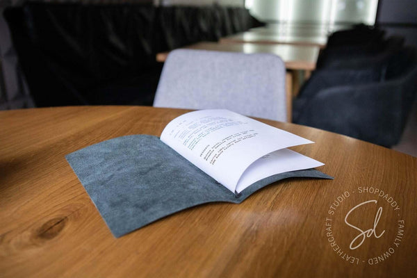 Leather Menu Folder with Leather Lace for pub