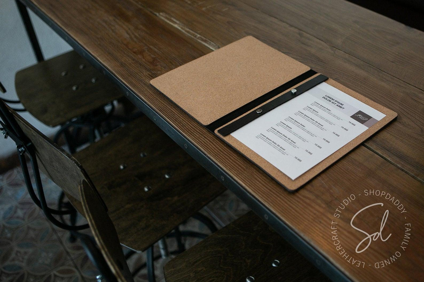 thick leather menu book for restaurant shopdaddy studio