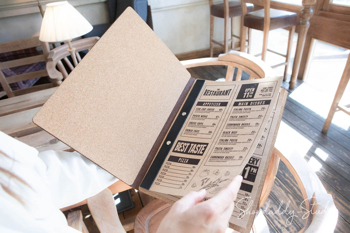 leather menu hardbook for restaurant shopdaddy studio