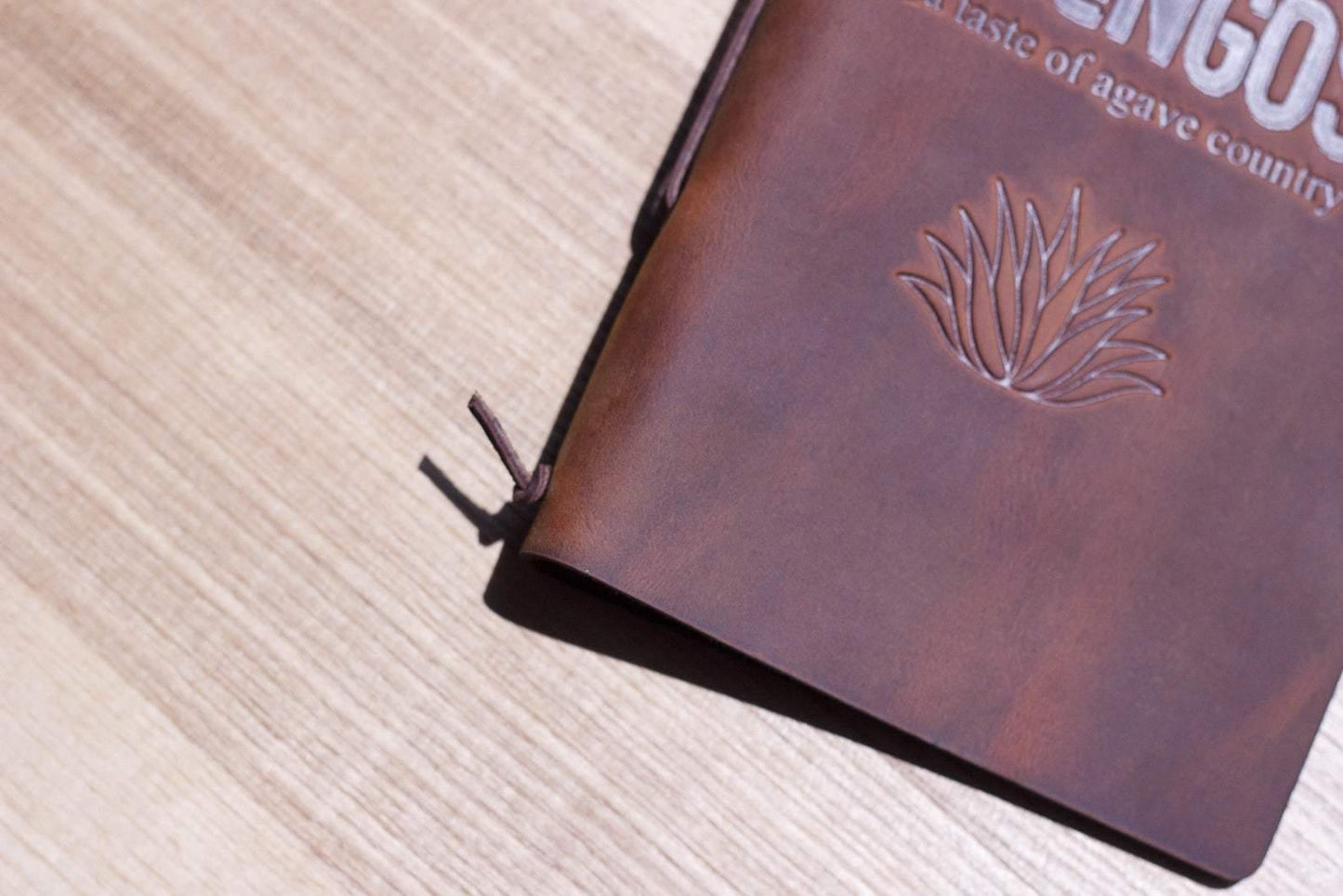 Rusty Leather Menu Folder with Leather Lace