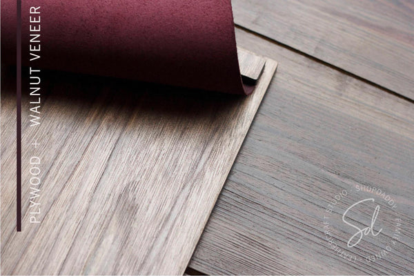 Walnut Menu Board with Leather Cover and logo