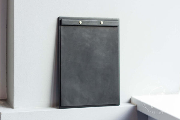Menu Holder with Leather Cover and personalization