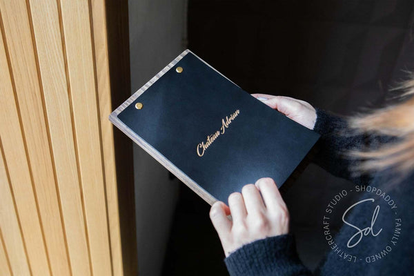 cafe Menu Board with Thick Leather Cover
