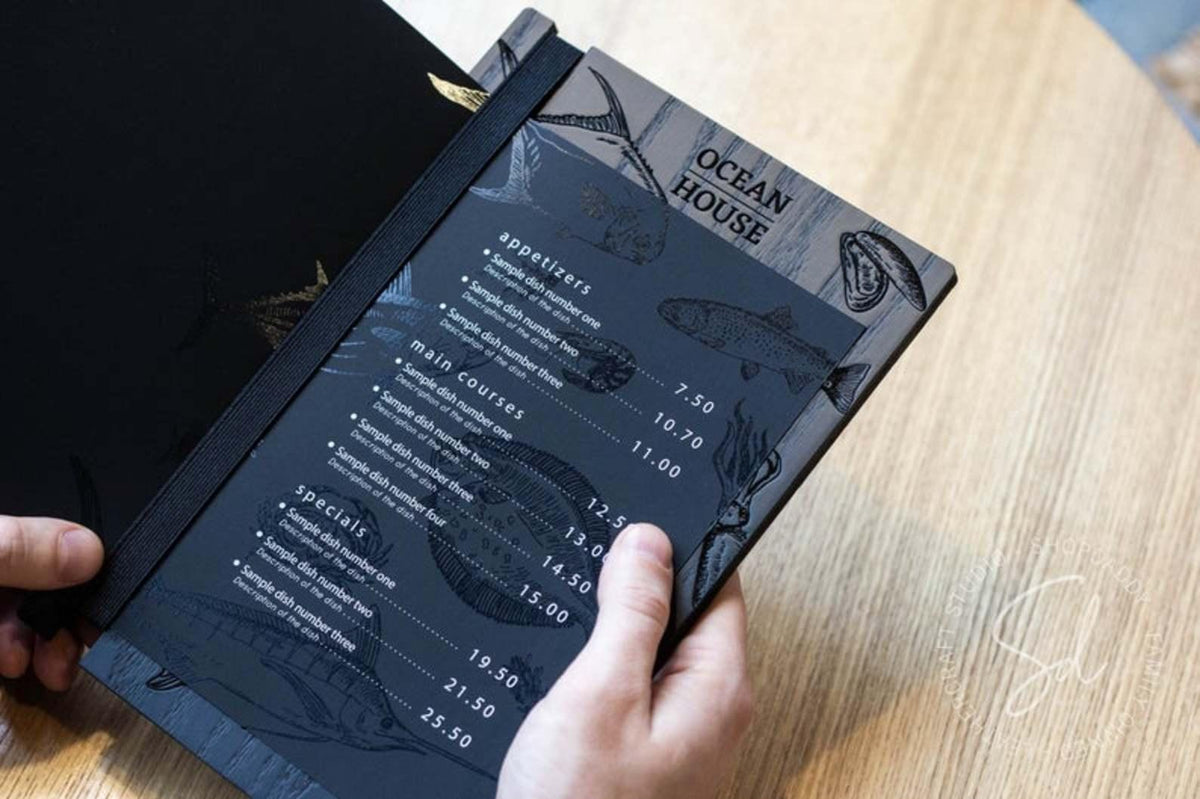 Wooden Menu Board with Elastic Band for restaurant