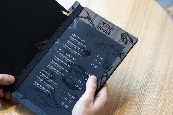 Wooden Menu Board with Elastic Band for restaurant
