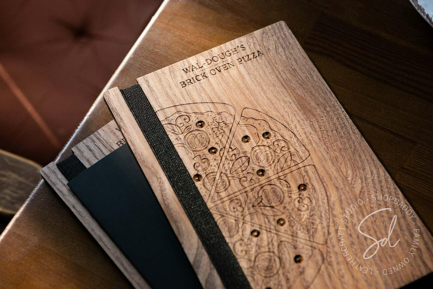 restaurant wooden menu holder 8.5x5.5 shopdaddy studio