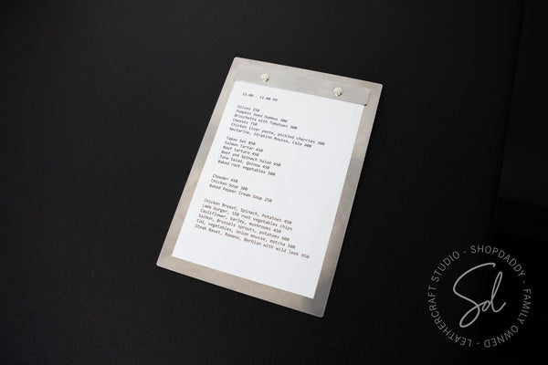 metal  menu holder 8.5x11 shopdaddy studio