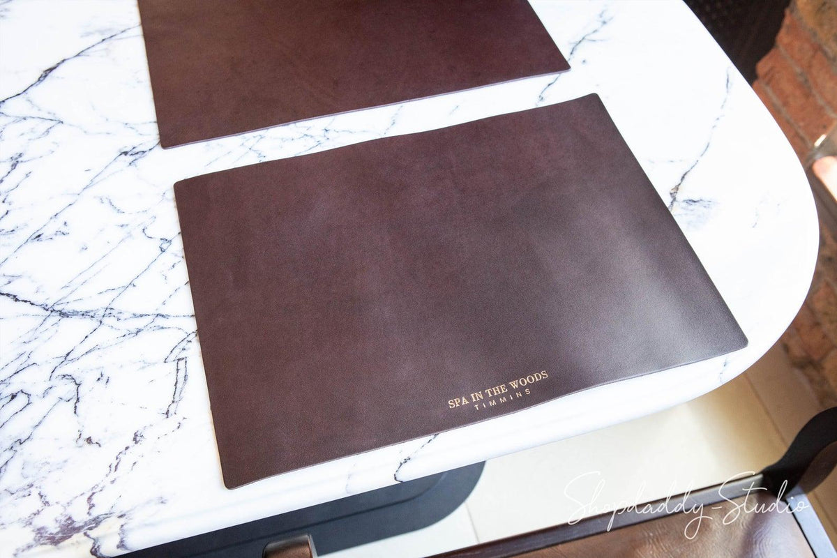 Dark Brown Thick Leather Table Placemat for restaurant