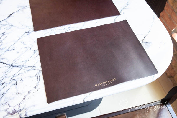 Dark Brown Thick Leather Table Placemat for restaurant