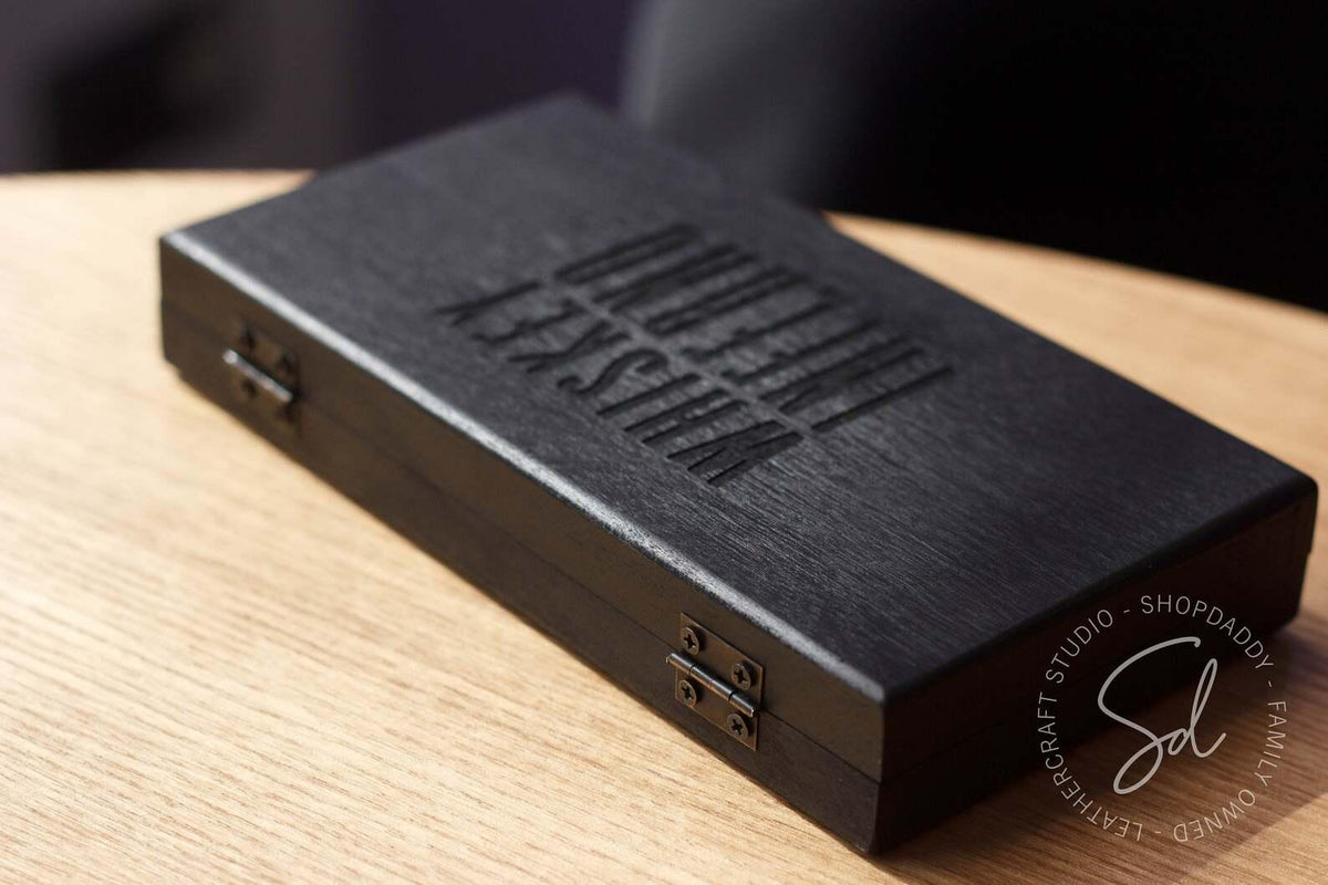 cafe Black Wooden Check Presenter Box