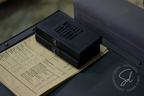Black Wooden Server Check Presenter Box