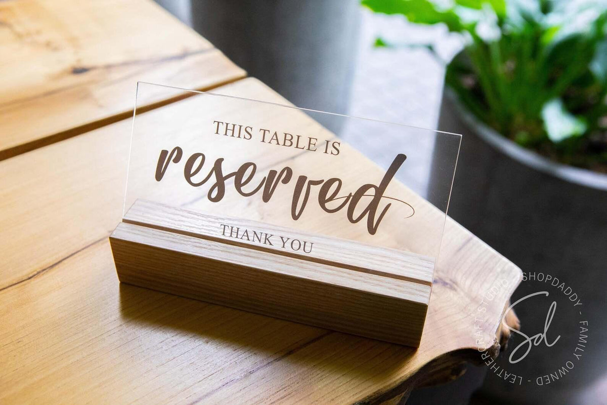 Wedding Table Top Reserved Sign