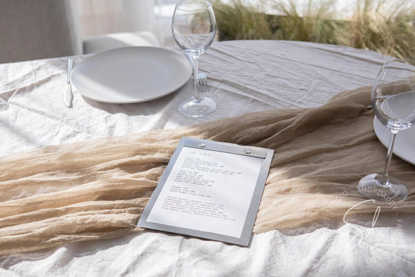 stainless steel menu board A5 for guests