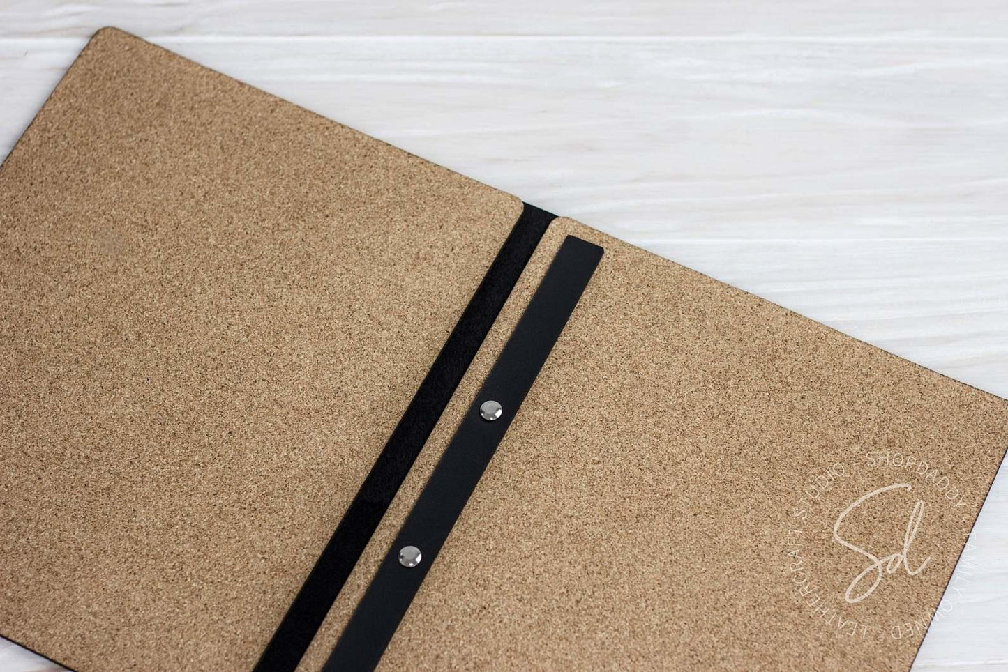 Brown Leather Menu Book with Cork with logo\