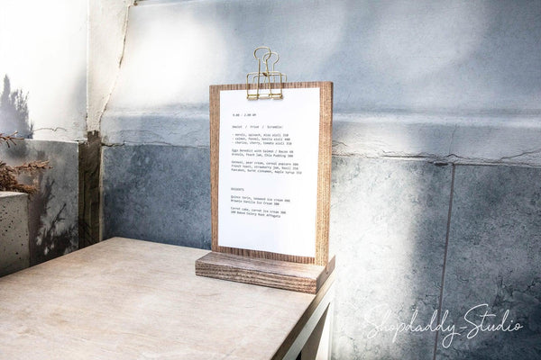 Wooden Table Stand with Golden Binder