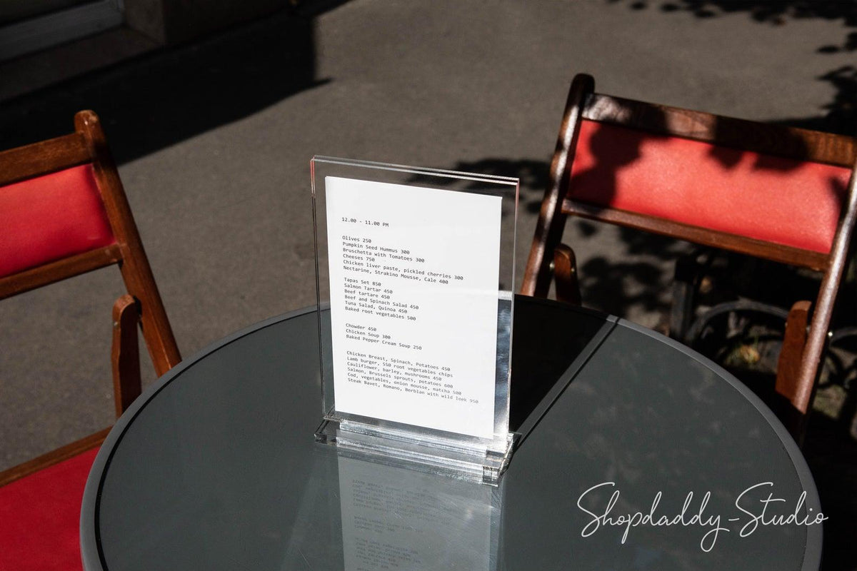 acrylic sign holder stand shopdaddy studio